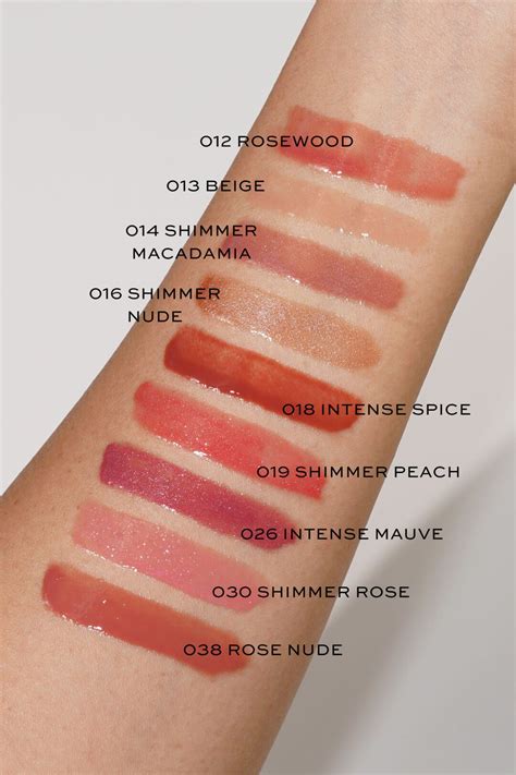 Dior lip gloss color chart